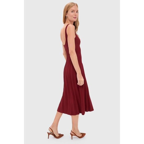 STAUD Roja Red Knit Ellison Dress NWT XS Retail $295 Tuckernuck - Picture 2 of 6
